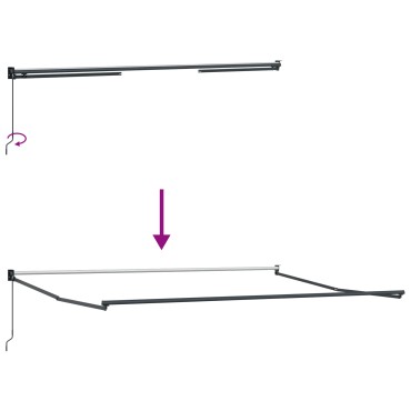 vidaXL Ανασυρόμενη Τέντα Μαύρη 450x300 cm
