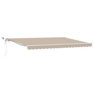 vidaXL Αυτόματη Ανασυρόμενη Τέντα με LED Μπεζ 450x300 εκ.