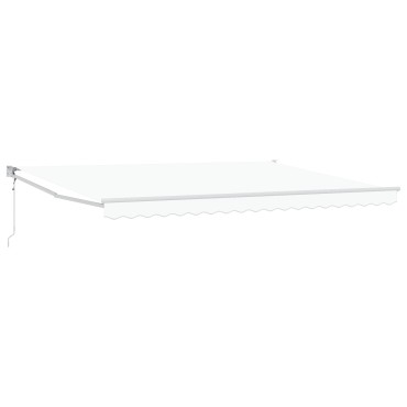 vidaXL Αυτόματη Ανασυρόμενη Τέντα Λευκή 450x300 cm