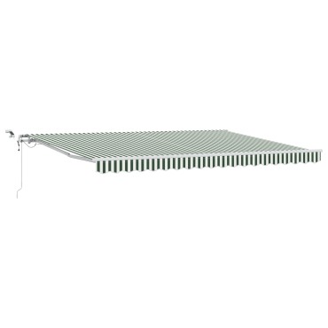 vidaXL Ανασυρόμενη τέντα με LED Πράσινη και Λευκή 450x300 εκ.