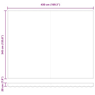 vidaXL Ανασυρόμενη τέντα με LED Κόκκινη και Λευκή Ριγέ 450x350 εκ.