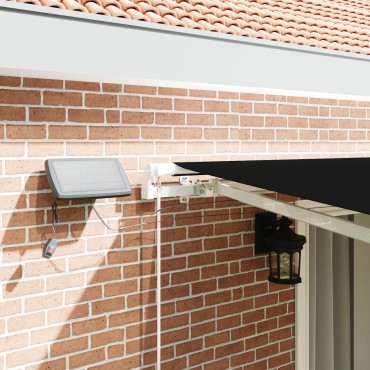 vidaXL Χειροκίνητη ανασυρόμενη τέντα με LED Μαύρη 450x350 cm