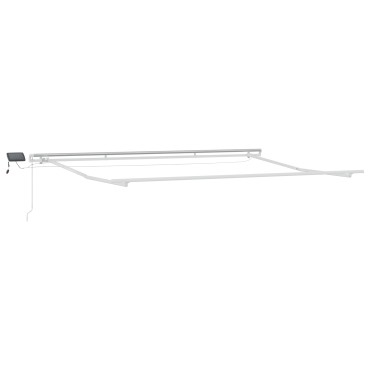 vidaXL Χειροκίνητη ανασυρόμενη τέντα με LED Μαύρη 450x350 cm