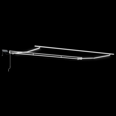 vidaXL Χειροκίνητη ανασυρόμενη τέντα με LED Μαύρη 450x350 cm