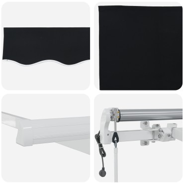 vidaXL Αυτόματη Αναδιπλούμενη Τέντα Μαύρη 450x350 cm