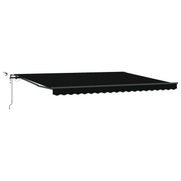 vidaXL Αυτόματη Ανασυρόμενη Τέντα με LED Μαύρη 450x350 cm