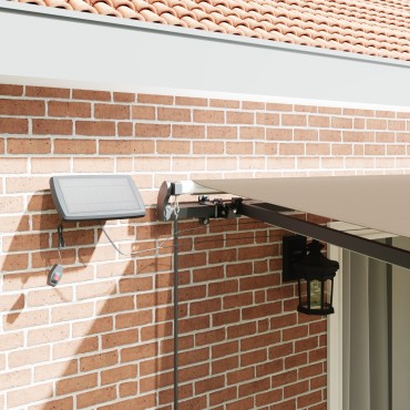 vidaXL Χειροκίνητη Ανασυρόμενη Τέντα με LED Μπεζ 450x350 εκ.