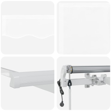vidaXL Αυτόματη Ανασυρόμενη Τέντα Λευκή 450x350 εκ.