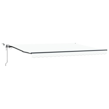 vidaXL Αυτόματη Ανασυρόμενη Τέντα με LED Λευκή 450x350 cm
