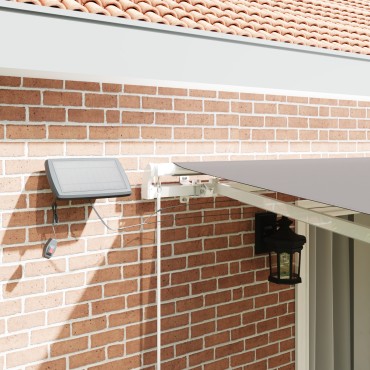 vidaXL Χειροκίνητη Ανασυρόμενη Τέντα με LED Ανοιχτό Γκρι 450x350 εκ.