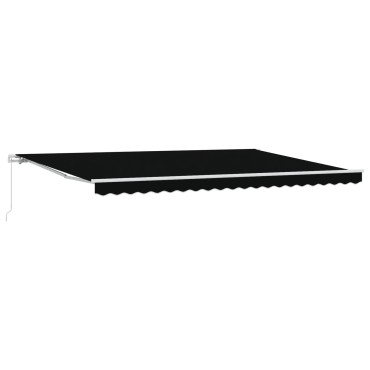 Χειροκίνητη ανασυρόμενη τέντα vitaXL Μαύρη 500x300 cm