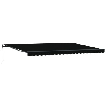 vidaXL Αυτόματη Ανασυρόμενη Τέντα Μαύρη 500x300 cm