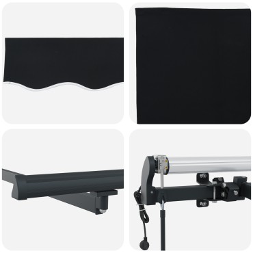 vidaXL Αυτόματη Ανασυρόμενη Τέντα Μαύρη 500x300 cm