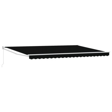 vidaXL Χειροκίνητη Ανασυρόμενη Τέντα Μαύρη 500x300 cm