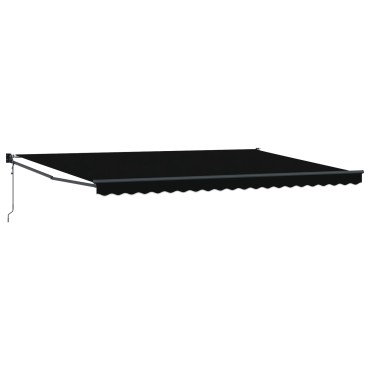 vidaXL Αυτόματη Ανασυρόμενη Τέντα Μαύρη 500x300 cm