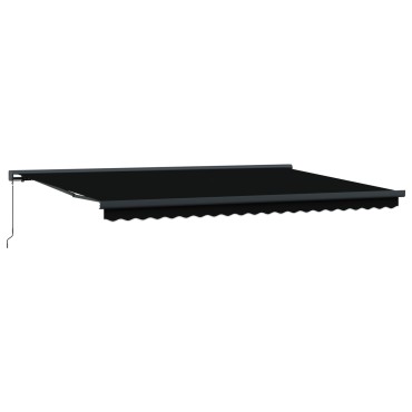 vidaXL Χειροκίνητη Ανασυρόμενη Τέντα Μαύρη 500x300 cm