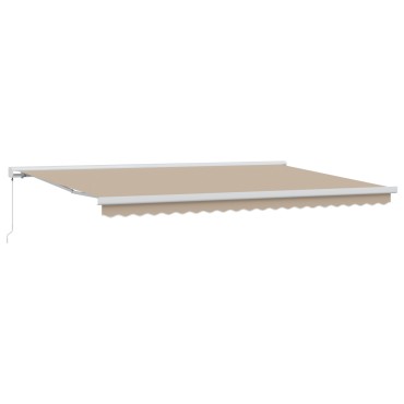 vidaXL Χειροκίνητη Ανασυρόμενη Τέντα Μπεζ 500x300 cm