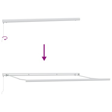 vidaXL Χειροκίνητη Ανασυρόμενη Τέντα Μπεζ 500x300 cm