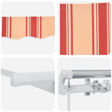 vidaXL Manual Retractable Awning της σε Πορτοκαλί και Κίτρινο 500x350 εκ.