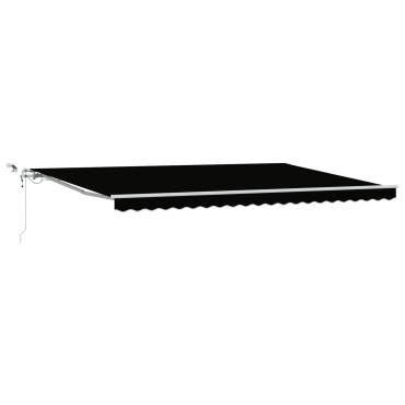 vidaXL Αυτόματη Ανασυρόμενη Τέντα με LED Μαύρη 500x350 cm