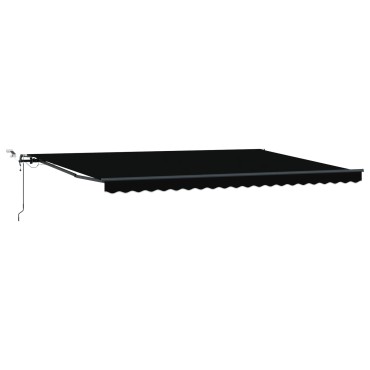 vidaXL Αυτόματη Αναδιπλούμενη Τέντα με LED Μαύρη 500x350 εκ.