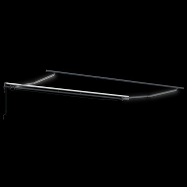 vidaXL Αυτόματη Αναδιπλούμενη Τέντα με LED Μαύρη 500x350 εκ.