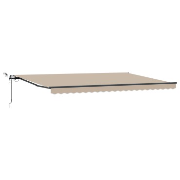 vidaXL Αυτόματη Ανασυρόμενη Τέντα με LED Μπεζ 500x350 cm
