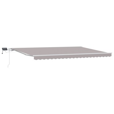 vidaXL Μηχανική Ανασυρόμενη Τέντα με LED Ανοιχτό Γκρι 500x350 εκ.