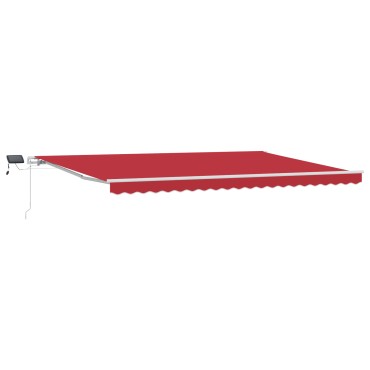 vidaXL Μηχανική Ανασυρόμενη Τέντα με LED Κόκκινη 500x350 εκ.