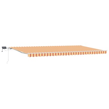 vidaXL Χειροκίνητη Ανασυρόμενη Τέντα με LED Κίτρινη και Πορτοκαλί 600x300 cm