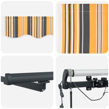 vidaXL Ανασυρόμενη Τέντα με LED Πολύχρωμο Σχοινί 600x350 εκ.