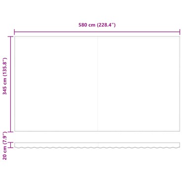 vidaXL Ανασυρόμενη Τέντα με LED Πολύχρωμο Σχοινί 600x350 εκ.