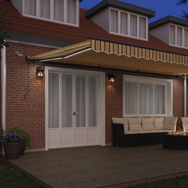 vidaXL Ανασυρόμενη Τέντα με LED Πολύχρωμο Σχοινί 600x350 εκ.