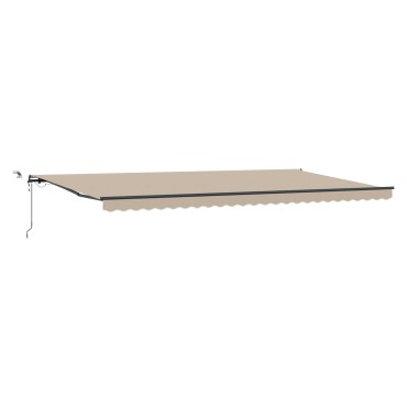 vidaXL Αυτόματη Ανασυρόμενη Τέντα με LED Μπεζ 600x350 cm