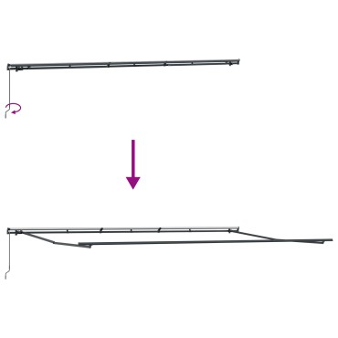 vidaXL Χειροκίνητη Ανασυρόμενη Τέντα Λευκή 600x350 cm
