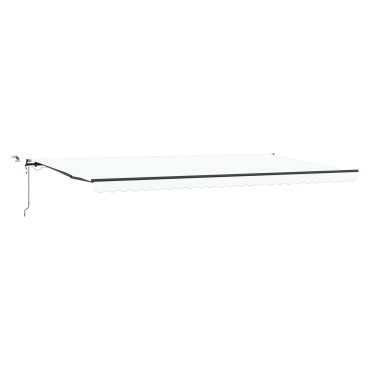 Αυτόματη Ανασυρόμενη Τέντα με LED Λευκή 600x350 εκ., Αντικατάσταση Υφάσματος Τέντας vidaXL για Σκελετό 6x3.5 μ Λευκή