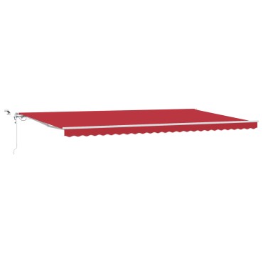 vidaXL Αυτόματη Ανασυρόμενη Τέντα με LED Κόκκινη 600x350 cm