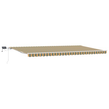 vidaXL Χειροκίνητη Ανασυρόμενη Τέντα με LED Πράσινη και Κίτρινη 600x350 εκ.