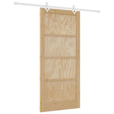 vidaXL Συστροφή Πόρτας με Σετ Υλικών 93x202 cm Συμπαγές Ξύλο Πεύκου