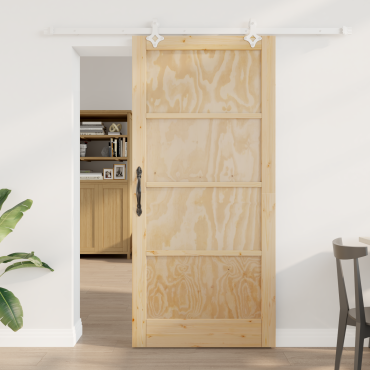 vidaXL Συστροφή Πόρτας με Σετ Υλικών 93x202 cm Συμπαγές Ξύλο Πεύκου