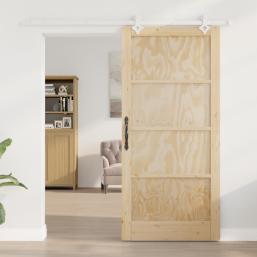 vidaXL Συστροφή Πόρτας με Σετ Υλικών 93x202 cm Συμπαγές Ξύλο Πεύκου