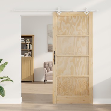 Συρόμενη Πόρτα vidaXL με σετ υλικών 93x211 cm από μασίφ ξύλο πεύκου, Εσωτερική Πόρτα vidaXL 'ORKDAL'93x211x4 cm από μασίφ ξύλο πεύκου