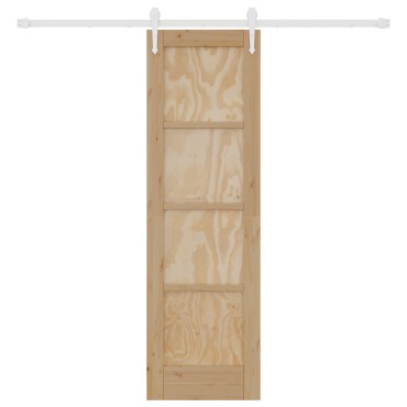 vidaXL Συρόμενη Πόρτα με Σετ Εξαρτημάτων 61x198.5 cm Στέρεο Ξύλο Πεύκο