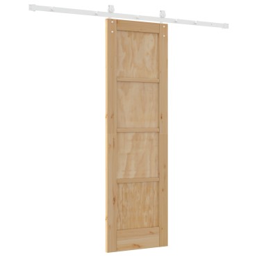 vidaXL Συρόμενη Πόρτα με Σετ Εξαρτημάτων 61x198.5 cm Στέρεο Ξύλο Πεύκο