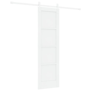 vidaXL Συρόμενη Πόρτα με Σετ Υλικών Λευκή 61x198.5 εκ. Συμπαγές Ξύλο Πεύκου