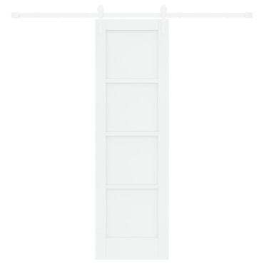 vidaXL Συρόμενη Πόρτα με Σετ Υλικών Λευκή 61x198.5 εκ. Συμπαγές Ξύλο Πεύκου
