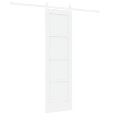 vidaXL Συρόμενη Πόρτα με Σετ Υλικών Λευκή 61x198.5 εκ. Συμπαγές Ξύλο Πεύκου