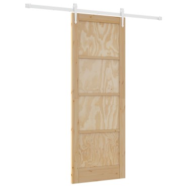 Συρόμενη Πόρτα vidaXL με Σετ Εξαρτημάτων 78x211 cm Μασίφ Ξύλο Πεύκου, Εσωτερική Πόρτα vidaXL 'ORKDAL'78x211x4 cm Μασίφ Ξύλο Πεύκου