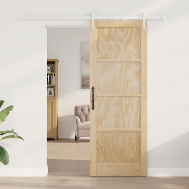 Συρόμενη Πόρτα vidaXL με Σετ Εξαρτημάτων 78x211 cm Μασίφ Ξύλο Πεύκου, Εσωτερική Πόρτα vidaXL 'ORKDAL'78x211x4 cm Μασίφ Ξύλο Πεύκου