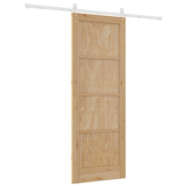 Συρόμενη Πόρτα vidaXL με Σετ Εξαρτημάτων 78x211 cm Μασίφ Ξύλο Πεύκου, Εσωτερική Πόρτα vidaXL 'ORKDAL'78x211x4 cm Μασίφ Ξύλο Πεύκου